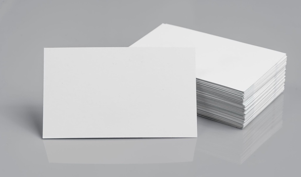 How to Choose the Right Paper and Finishes for Your Print Project 2 Blank business cards on cardstock