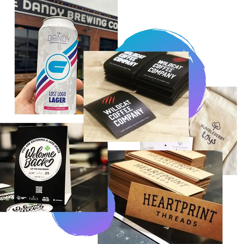 collage of print products