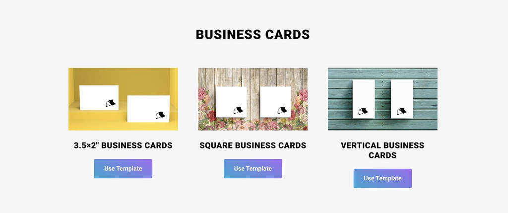 Different sizes available for business cards in Little Rock's free Canva templates
