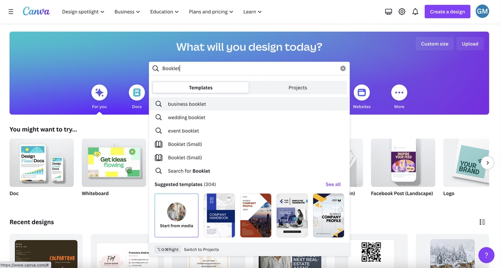 How to Design & Print Custom Booklets Using Canva 1 Using Canva to search for and select booklet template