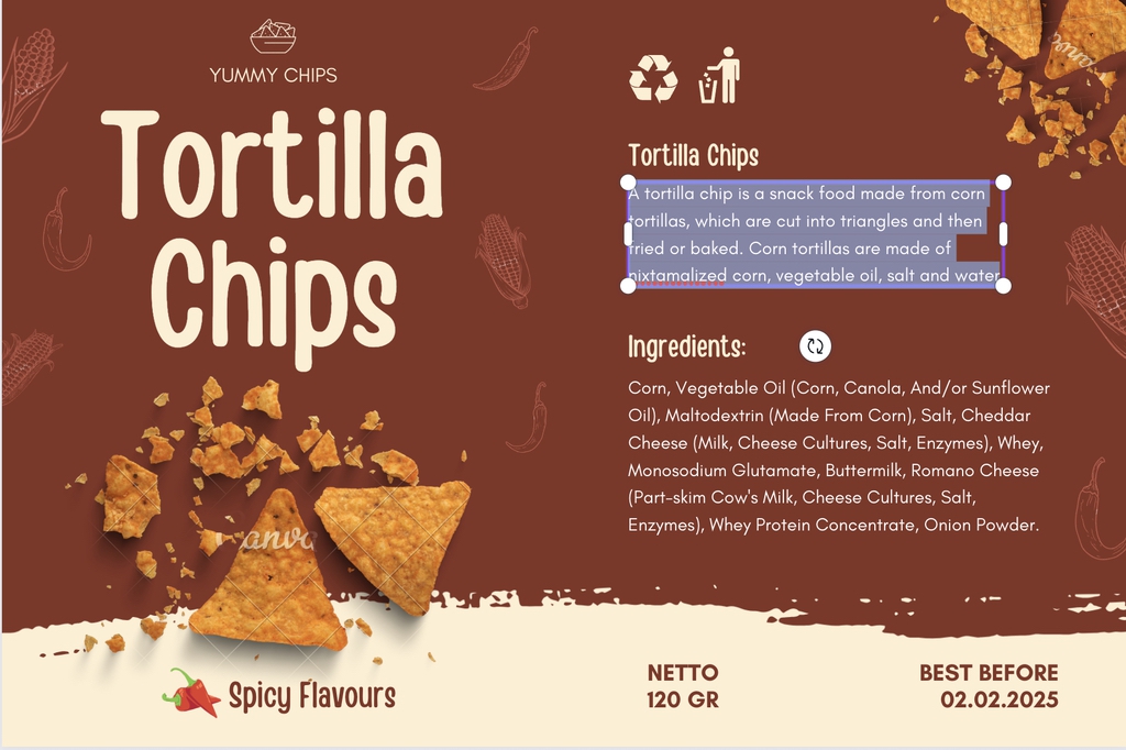 Selecting text to replace in Little Rock roll label template