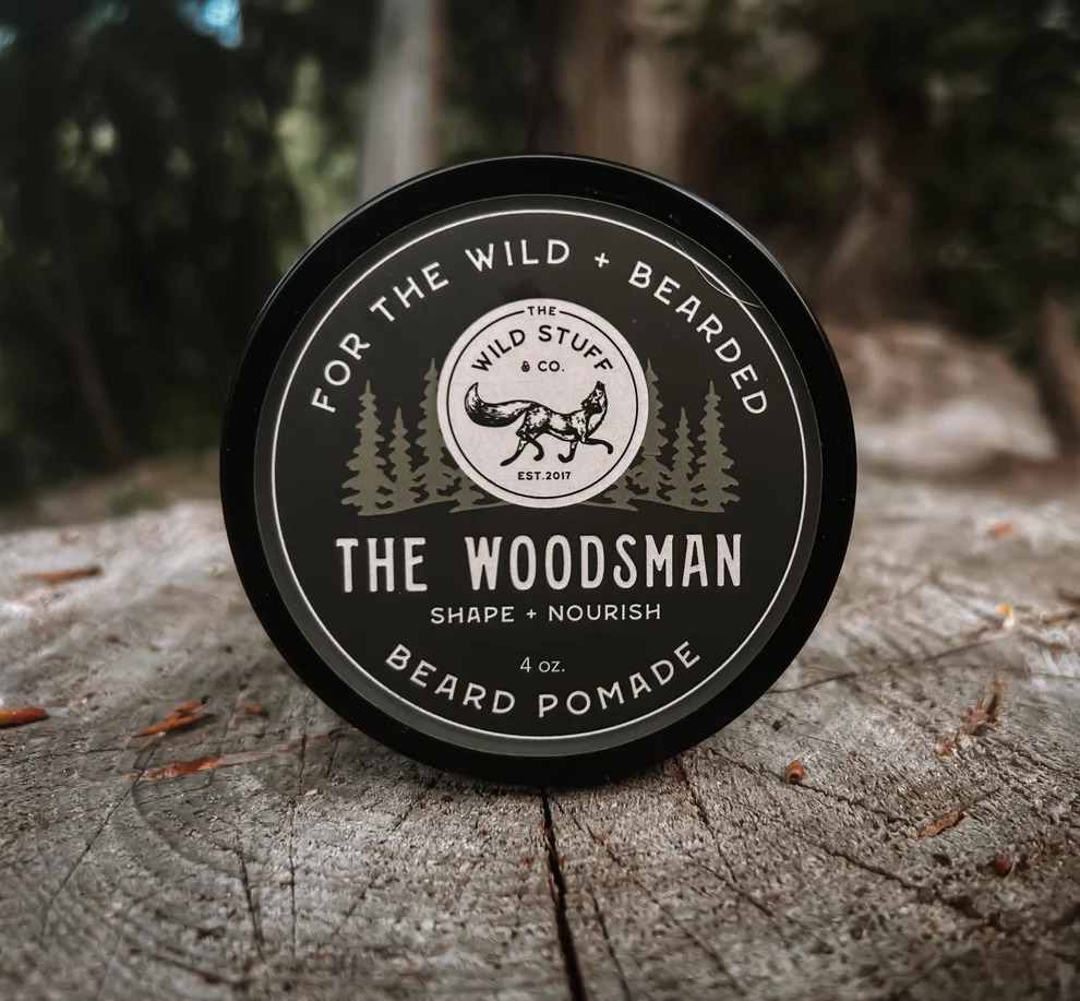 Custom label for beard pomade by The Wild Stuff & Co.