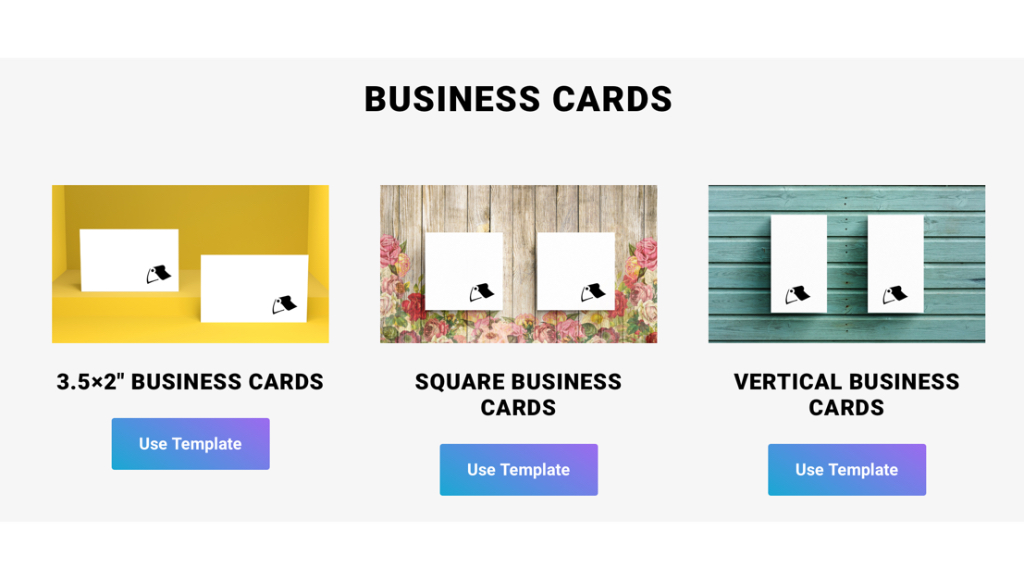 How to Design Custom Business Cards in Canva 1 Business card template options from Little Rock Printing