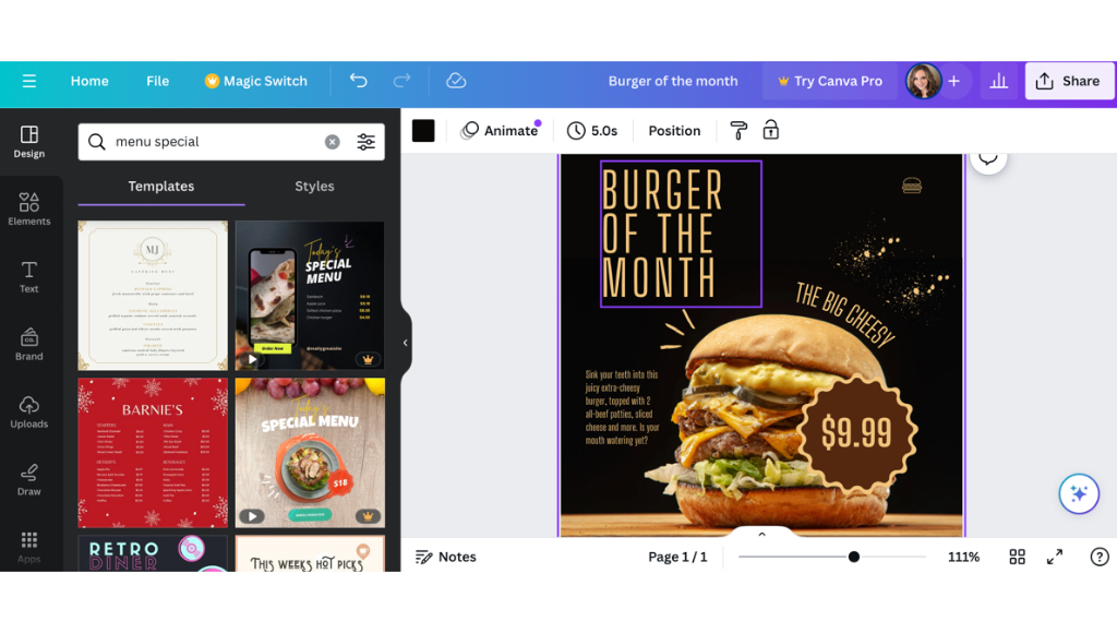 How to Design Counter Cards & Tent Cards in Canva 4 Selecting a tent card template to build from in Canva