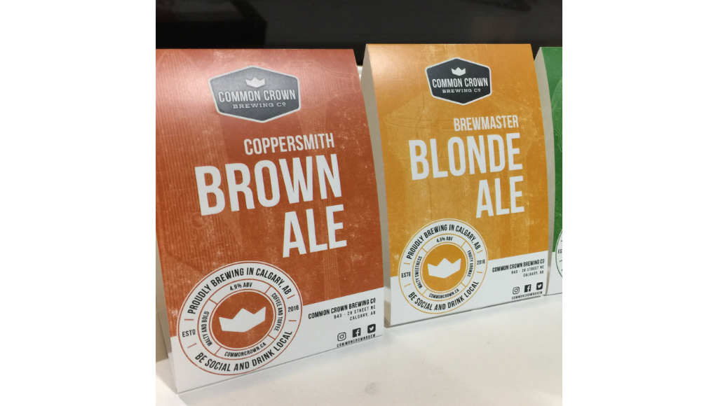 How to Design Counter Cards & Tent Cards in Canva 7 Common Crown Brewing tent card example from Little Rock Printing
