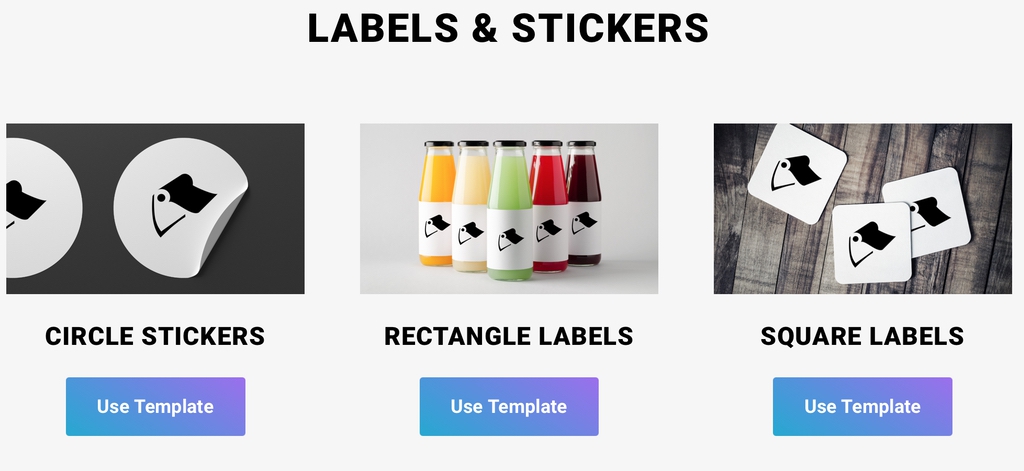 Label and sticker template options from Little Rock Printing