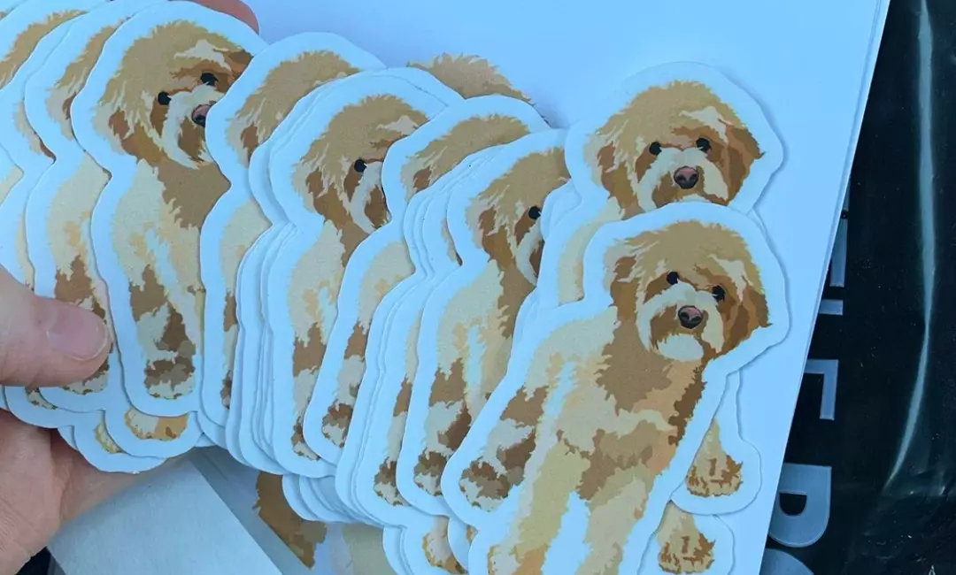 Custom designed stickers from Little Rock Printing