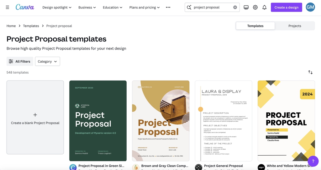 How to Design & Print Custom Documents Using Canva 1 Project proposal templates available in Canva for document printing