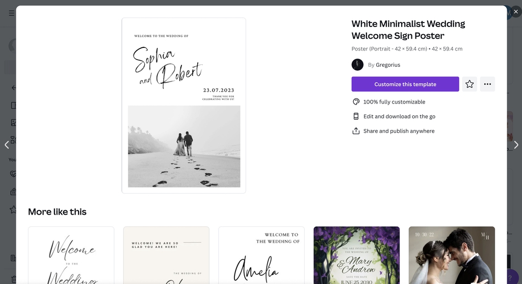Template for outdoor wedding coroplast sign