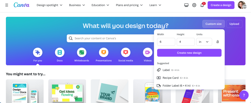 How to Resize Your Design in Canva 1 Creating a custom 6x4-inch size file in Canva