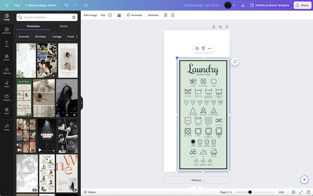 Printing Art Prints: A Step-By-Step Guide 2 Demonstrating resizing an art print in Canva