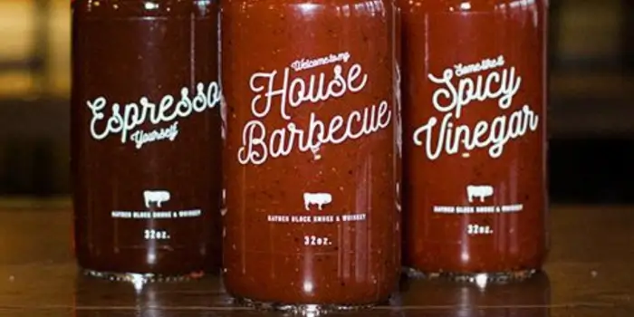 clear stickers on bbq sauce bottle